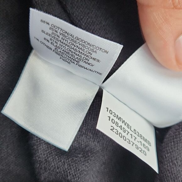 Anne Klein NWT Mock High Neck Mesh Metallic Sleeve Sweater‎ Cotton Knit Size M - Picture 4 of 8